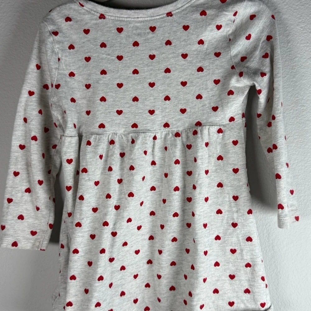Old Navy Gray Dress with Red Heart Pattern